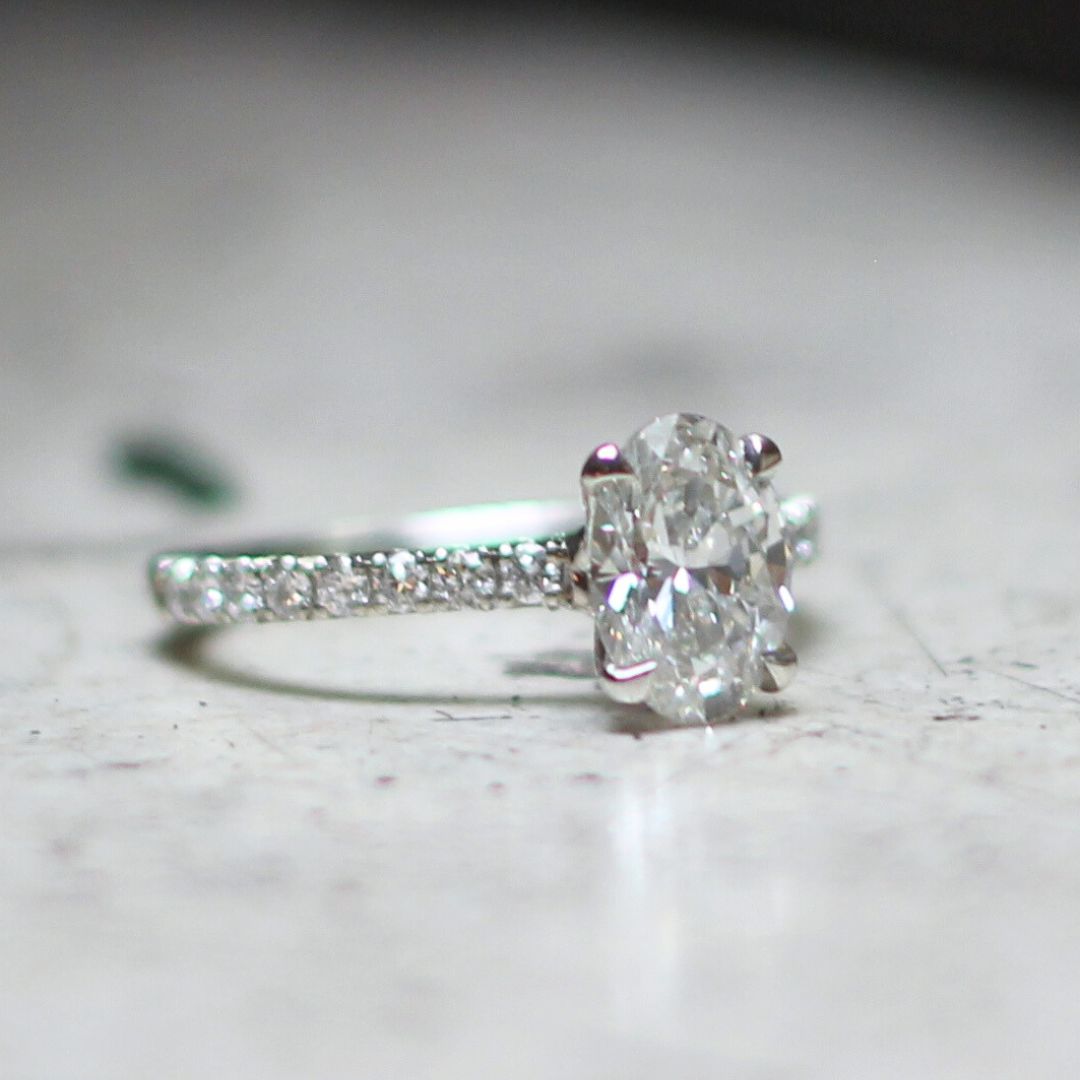 Oval Diamond & Platinum Engagement Ring