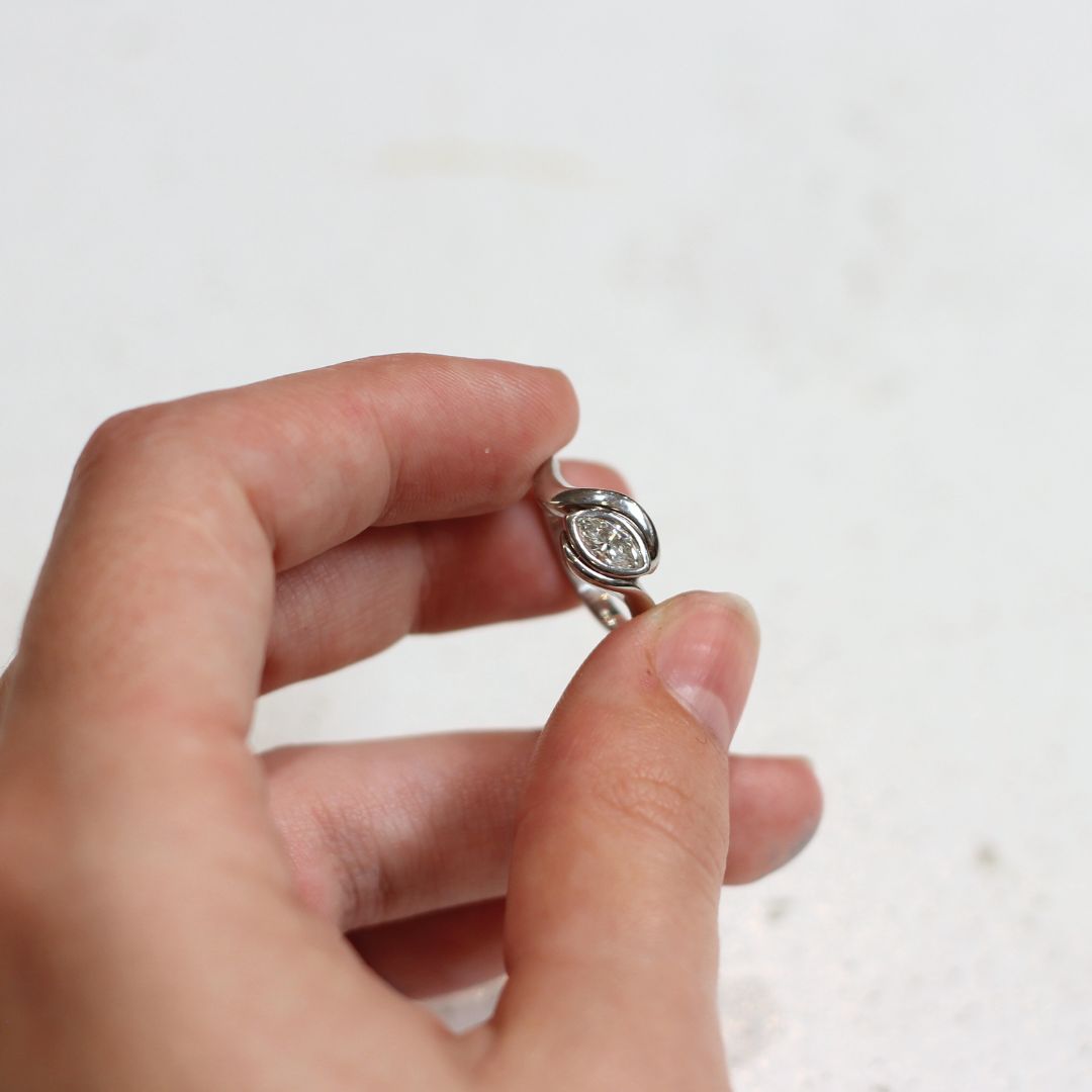 Curved Marquis Ring