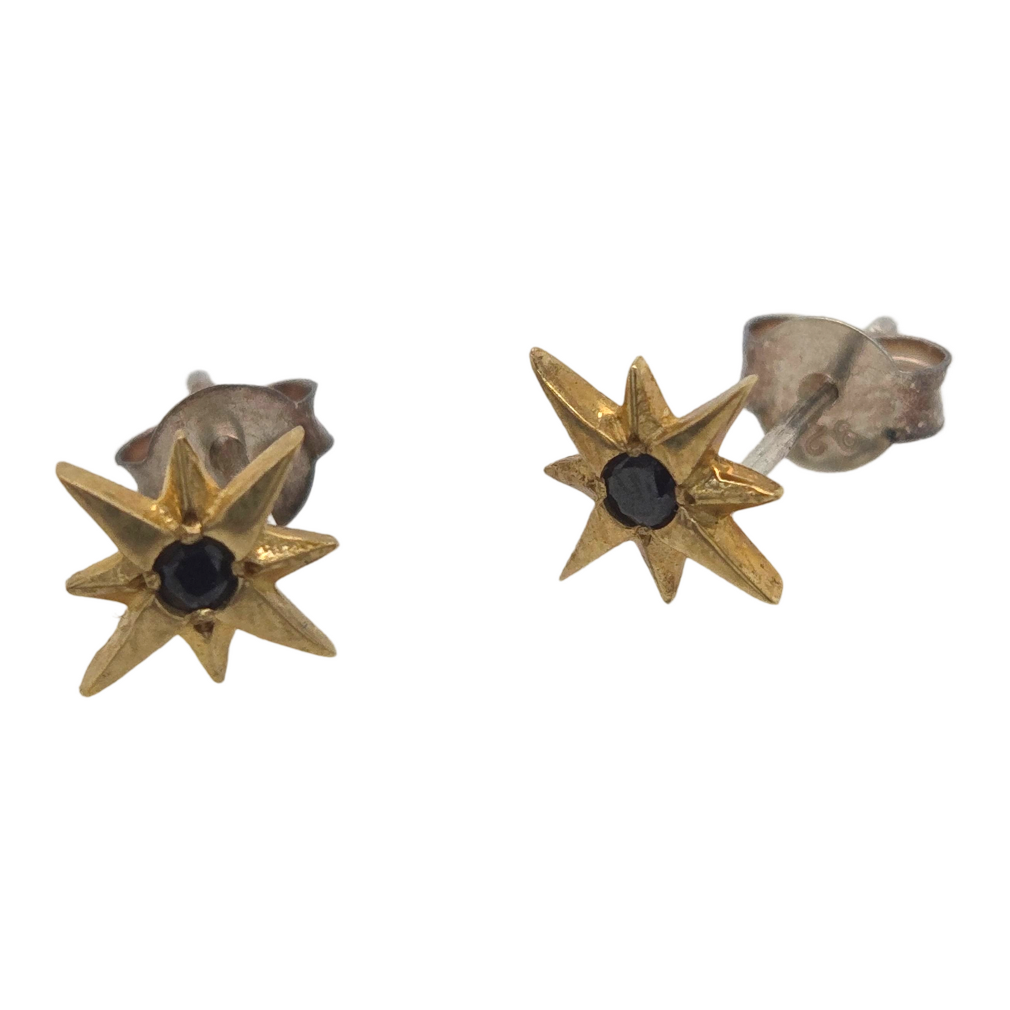 Brass Black Spinel Earrings