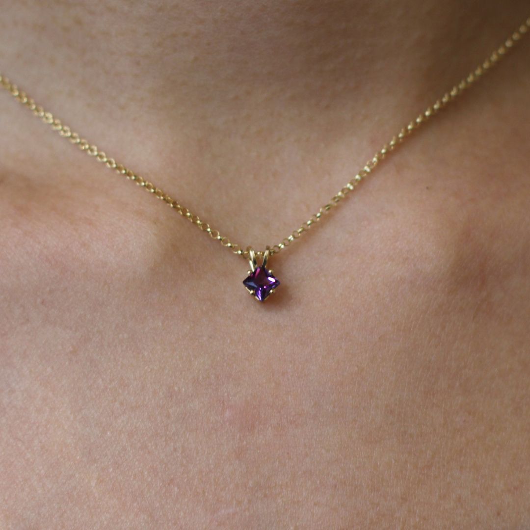 Gold Amethyst Necklace