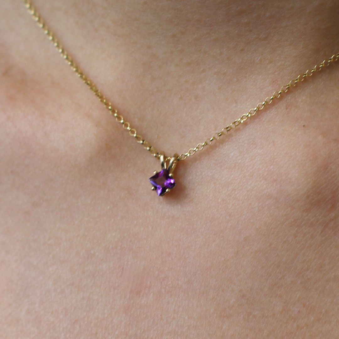 Gold Amethyst Necklace