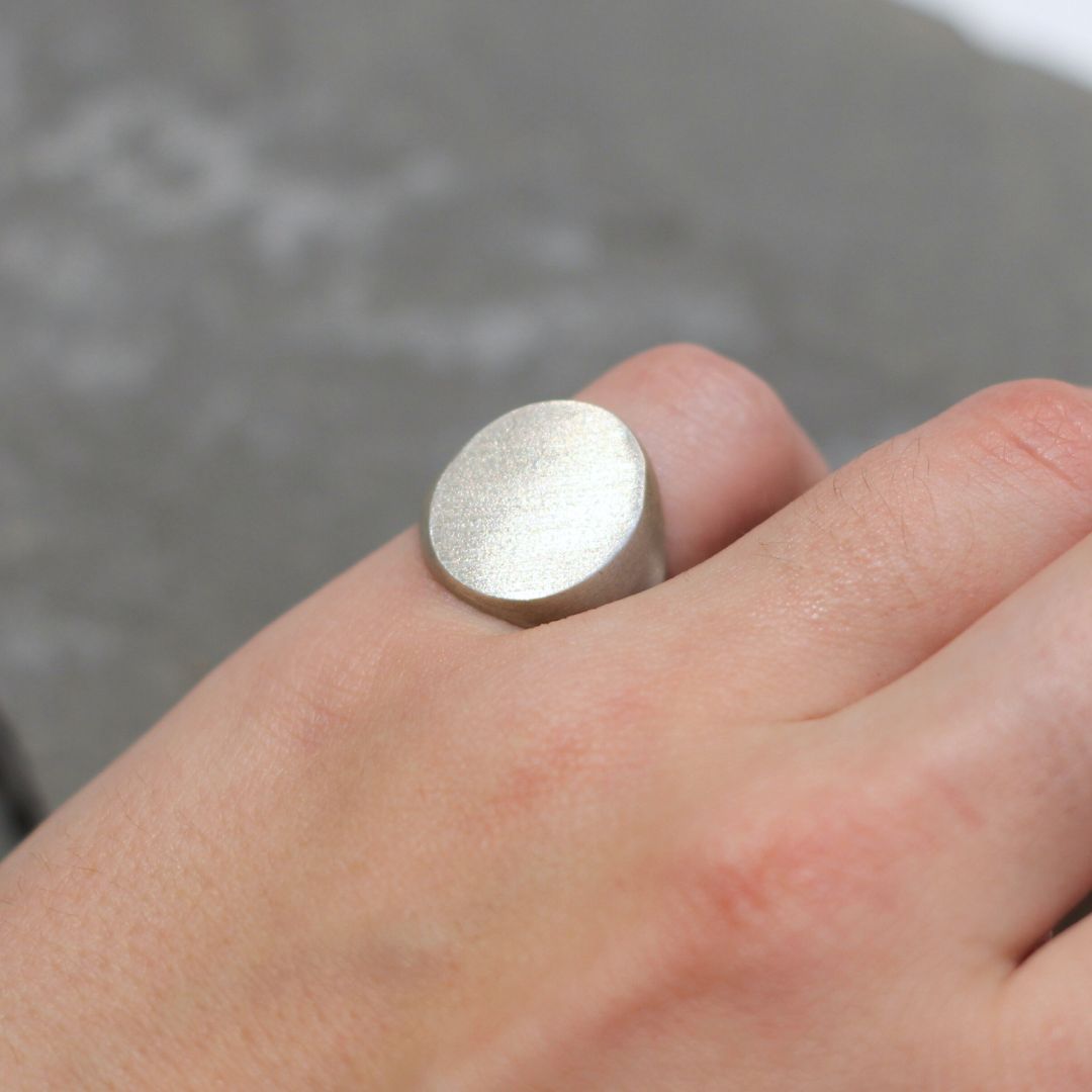 Silver Oval Signet Ring