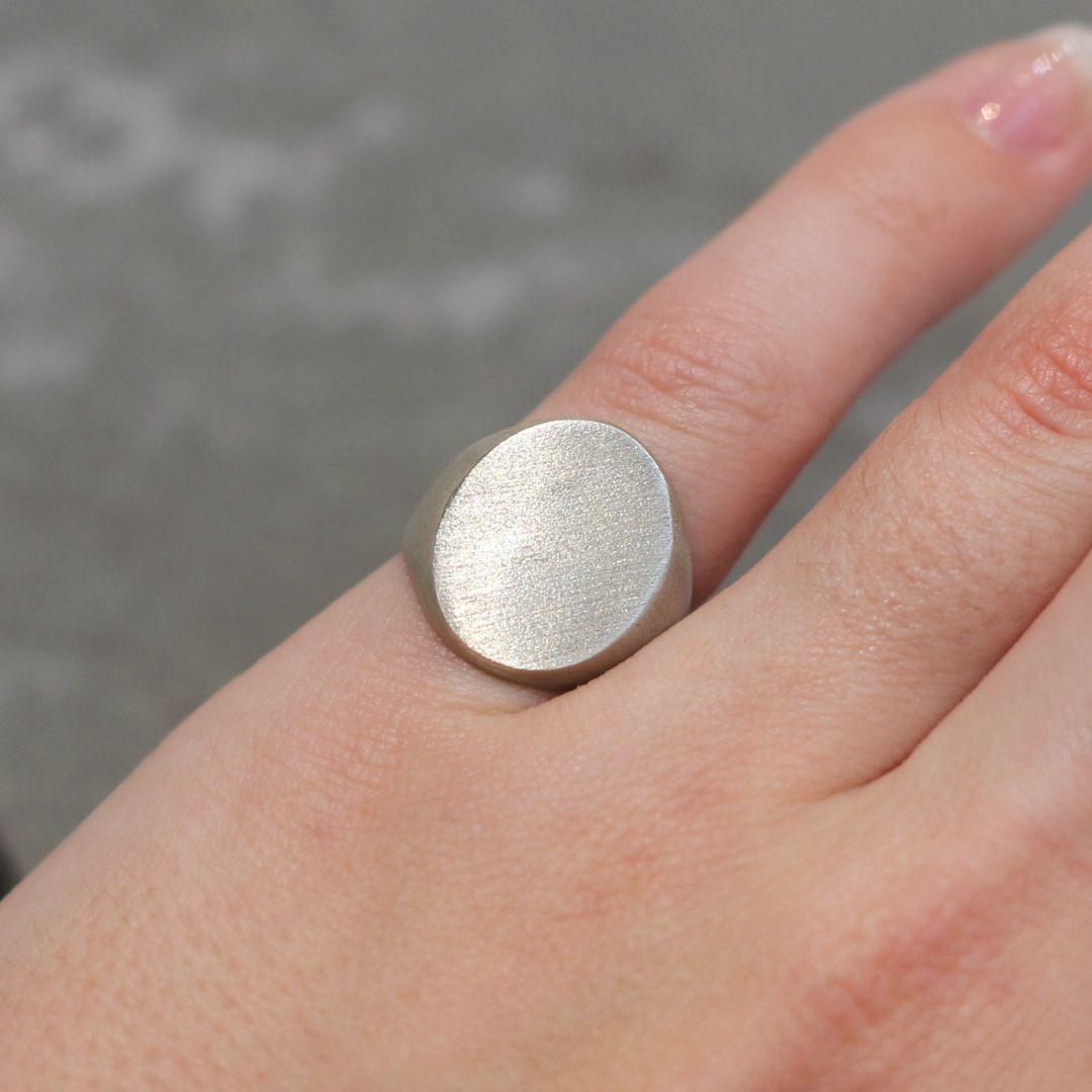 Silver Oval Signet Ring