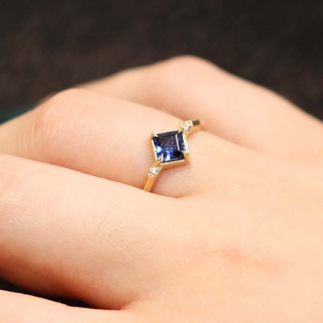 Blue Lab Sapphire Ring