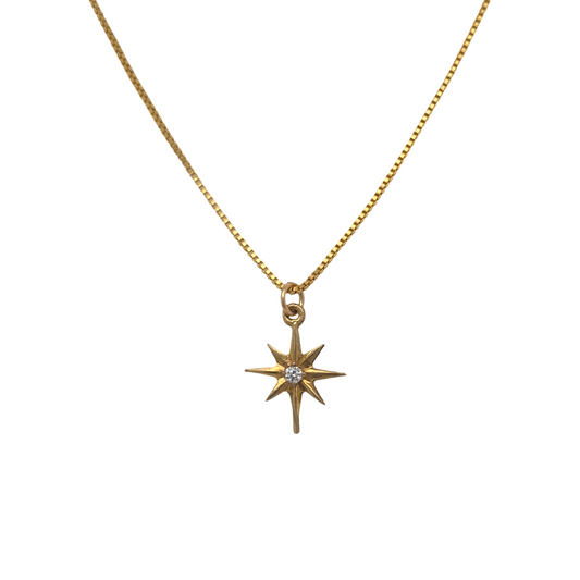 White Sapphire Star Necklace