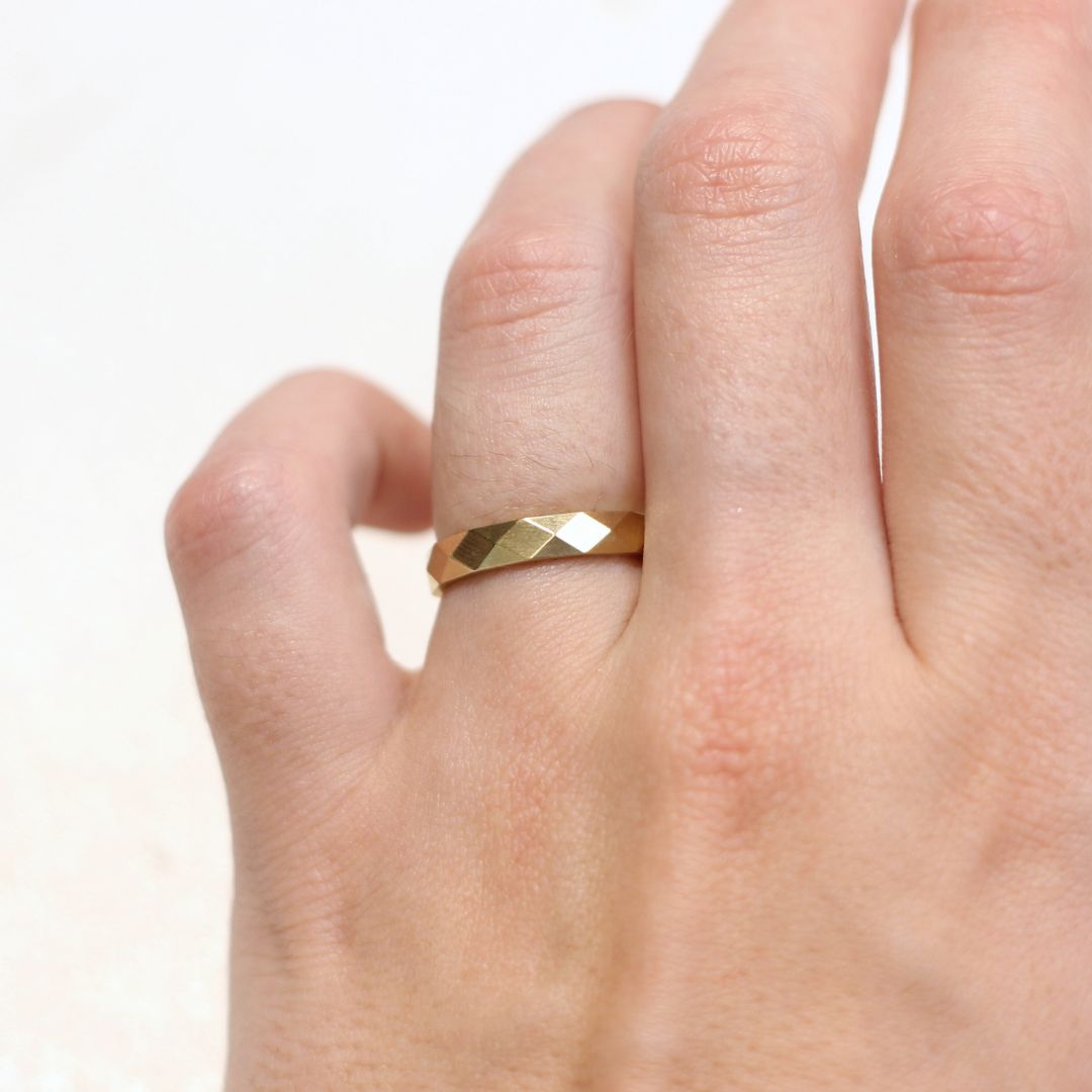 Kingsley Faceted Gold Band