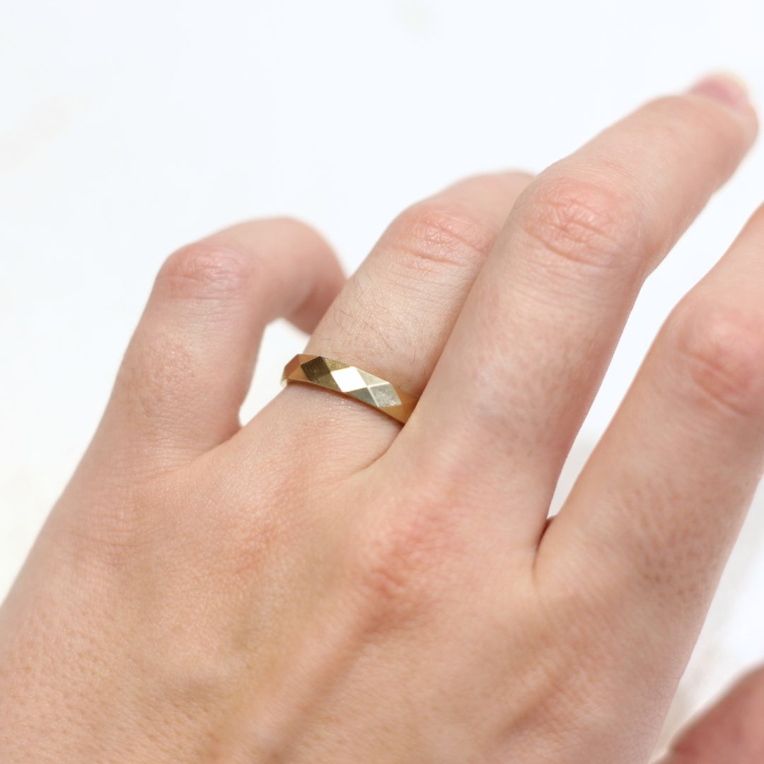 Kingsley Faceted Gold Band