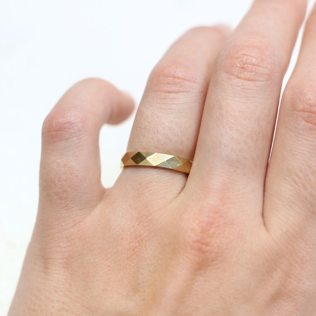 Kingsley Faceted Gold Band