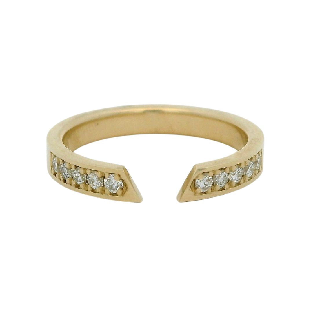 ZENITH Matching Band - Modern Gold & Diamond Wedding Band