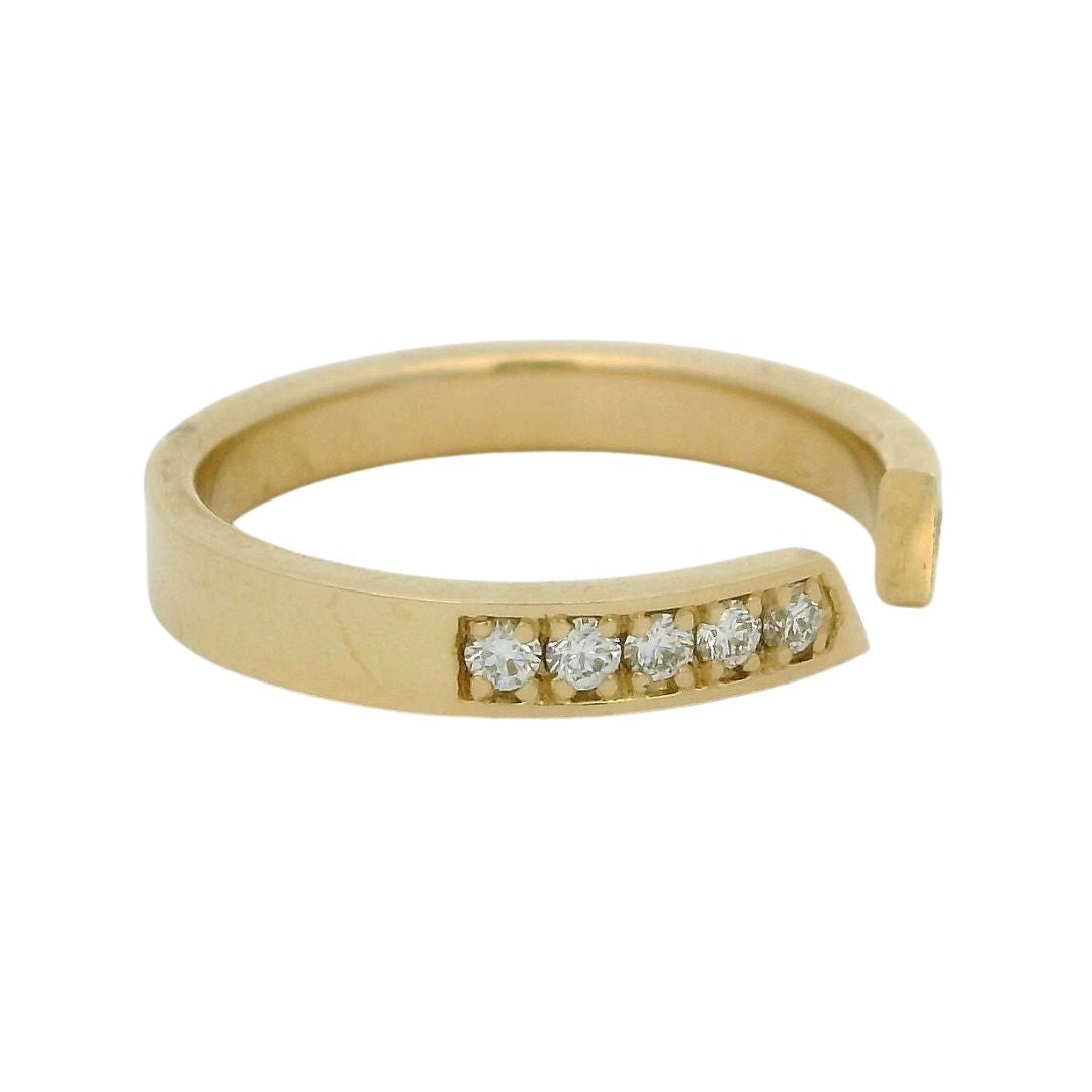 ZENITH Matching Band - Modern Gold & Diamond Wedding Band