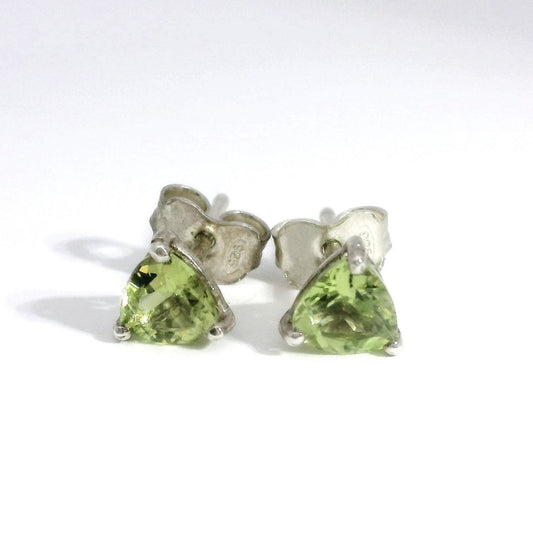 Silver and Peridot Studs