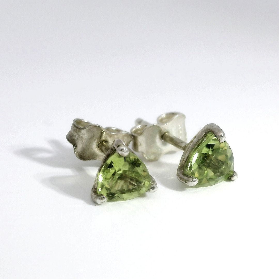 Silver and Peridot Studs