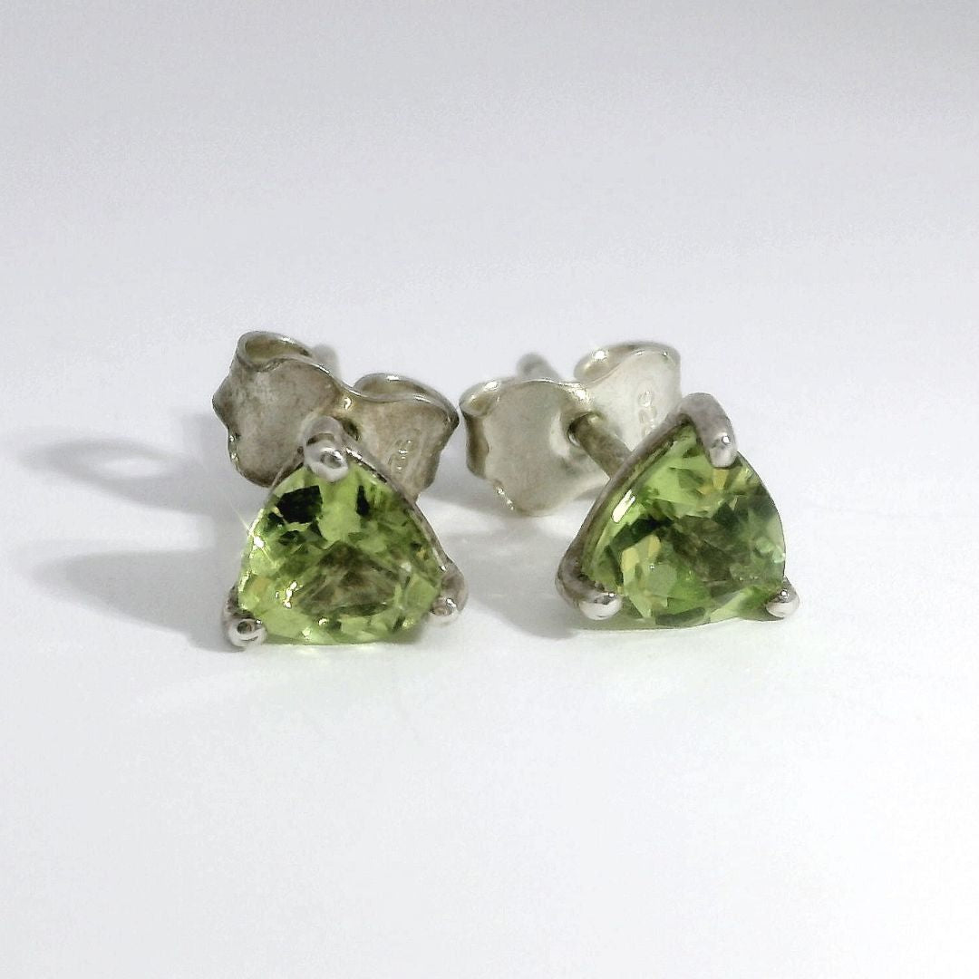 Silver and Peridot Studs