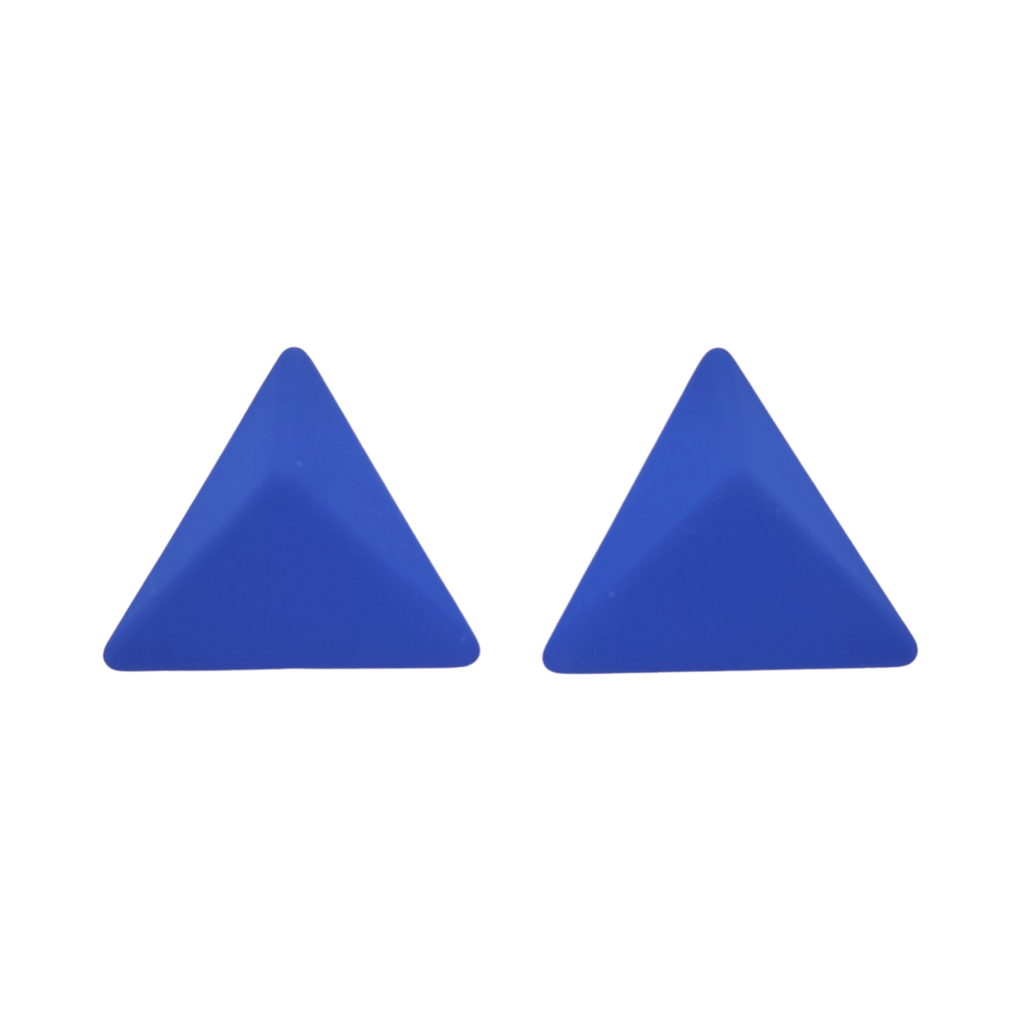 Blue Triangle Earrings