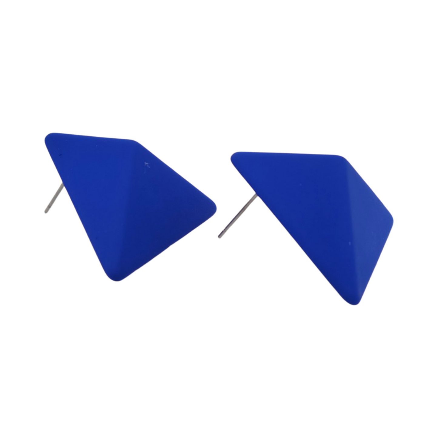 Blue Triangle Earrings