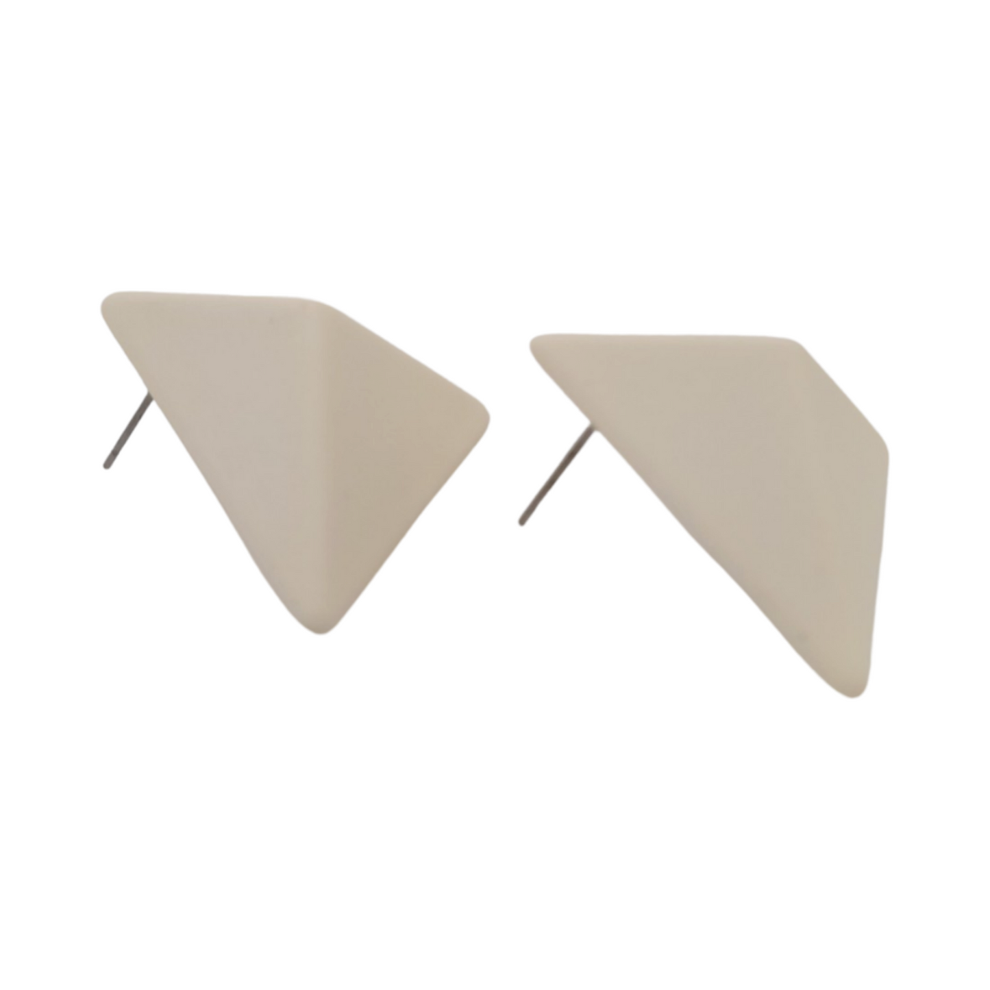 Cream Triangle Earrings