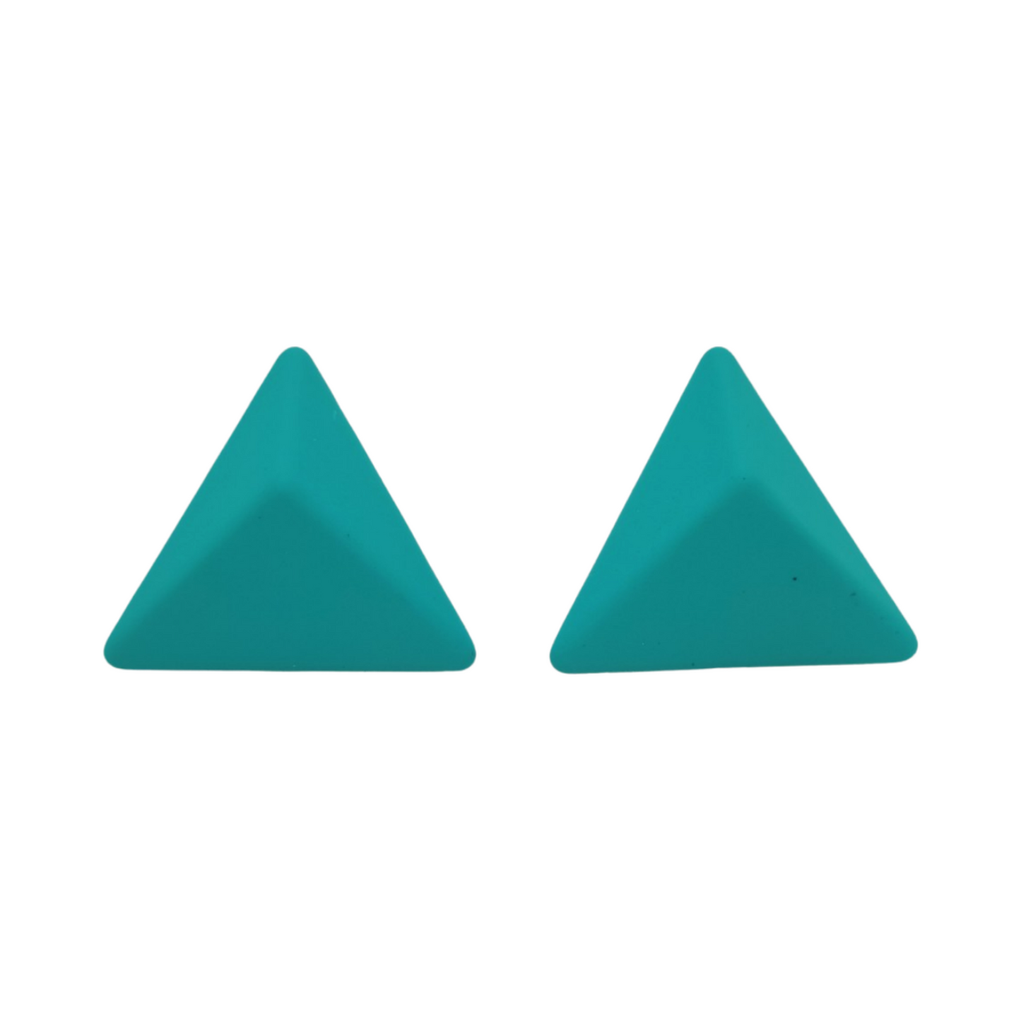 Cyan Triangle Earrings