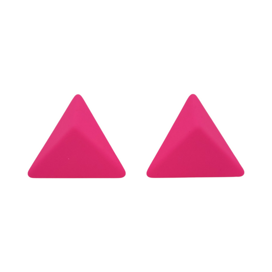 Magenta Triangle Earrings