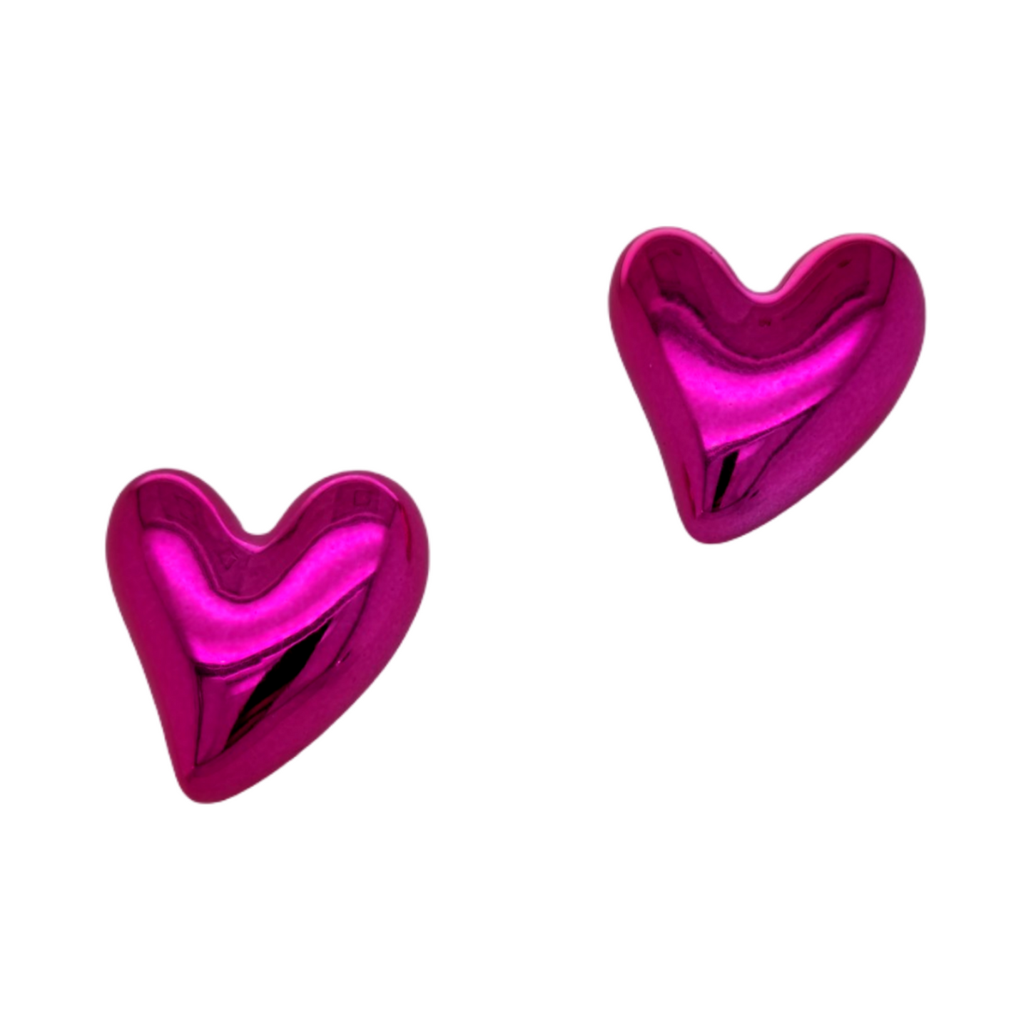 Metallic Heart Studs