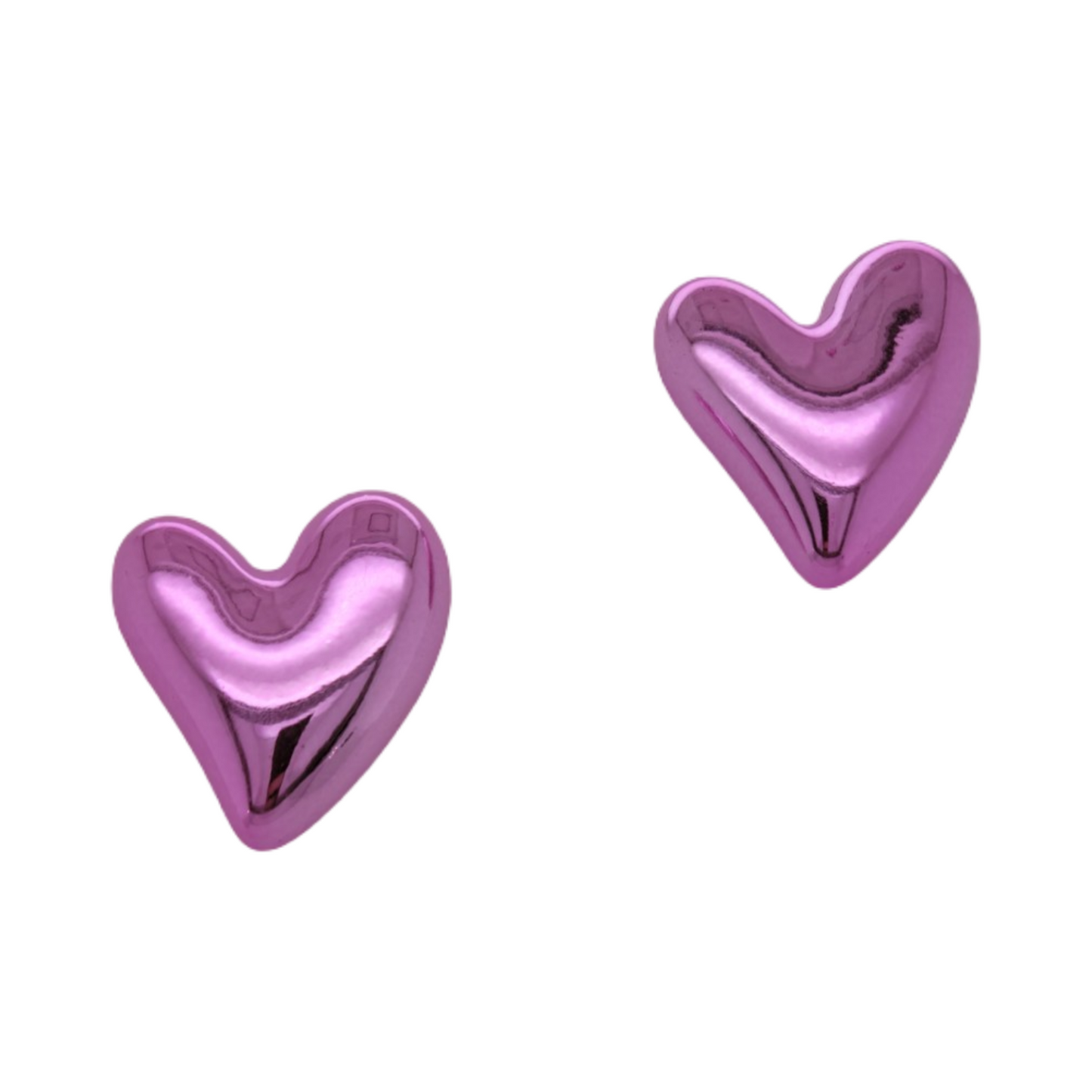 Metallic Heart Studs