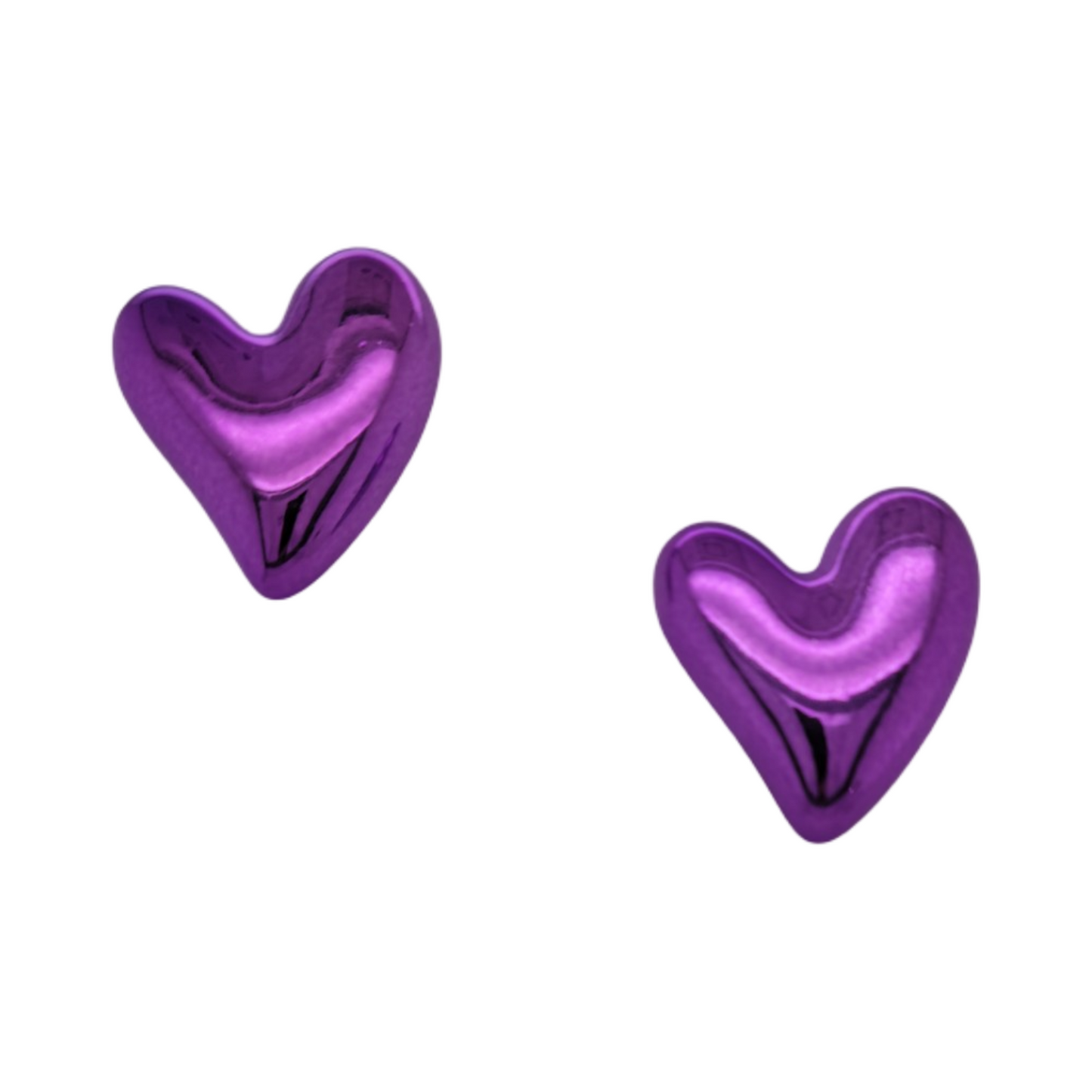 Metallic Heart Studs