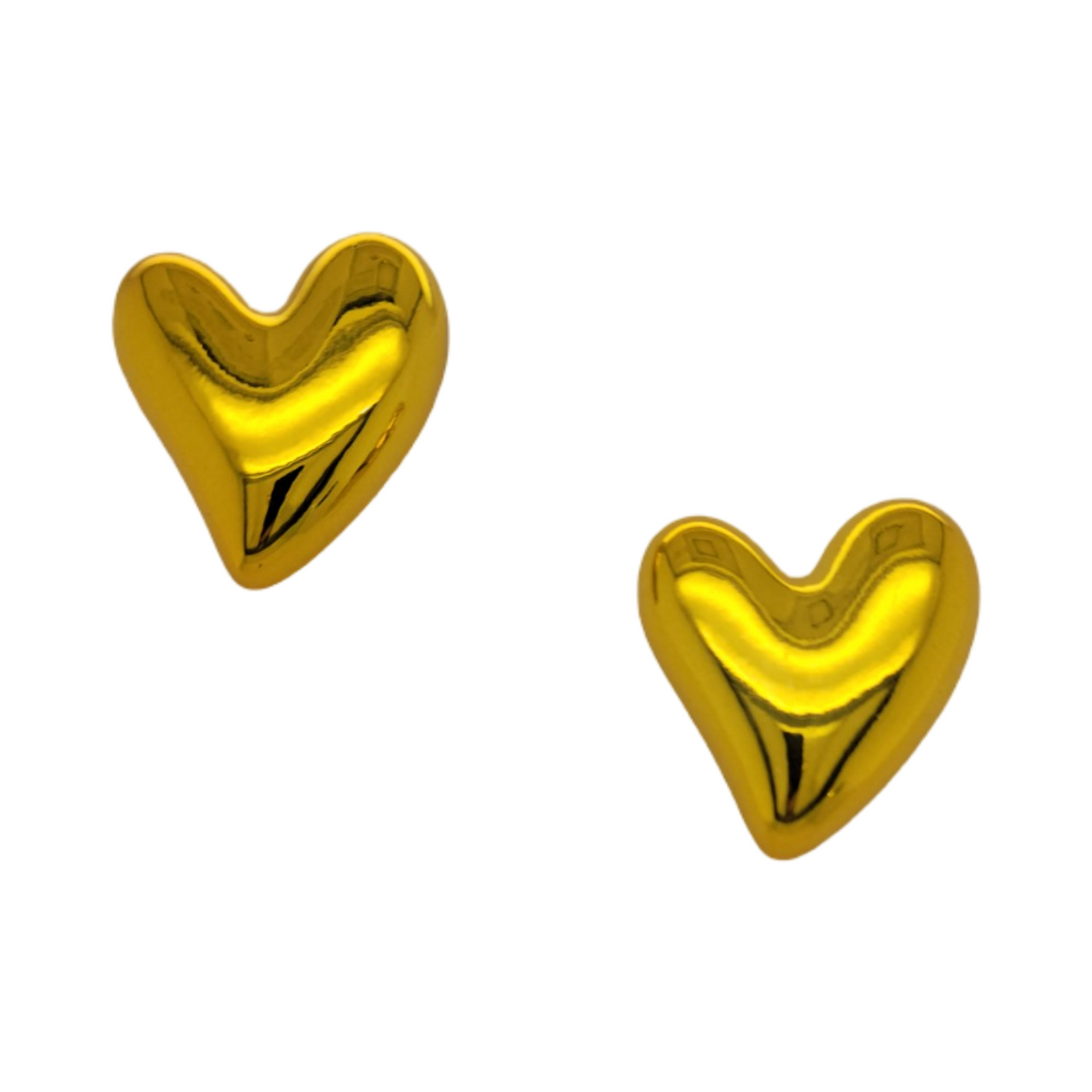 Metallic Heart Studs