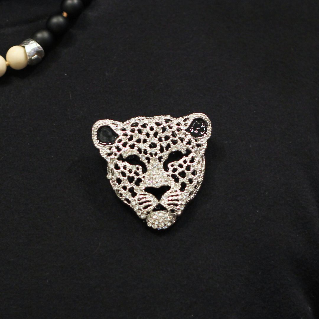 Leopard Face Brooch