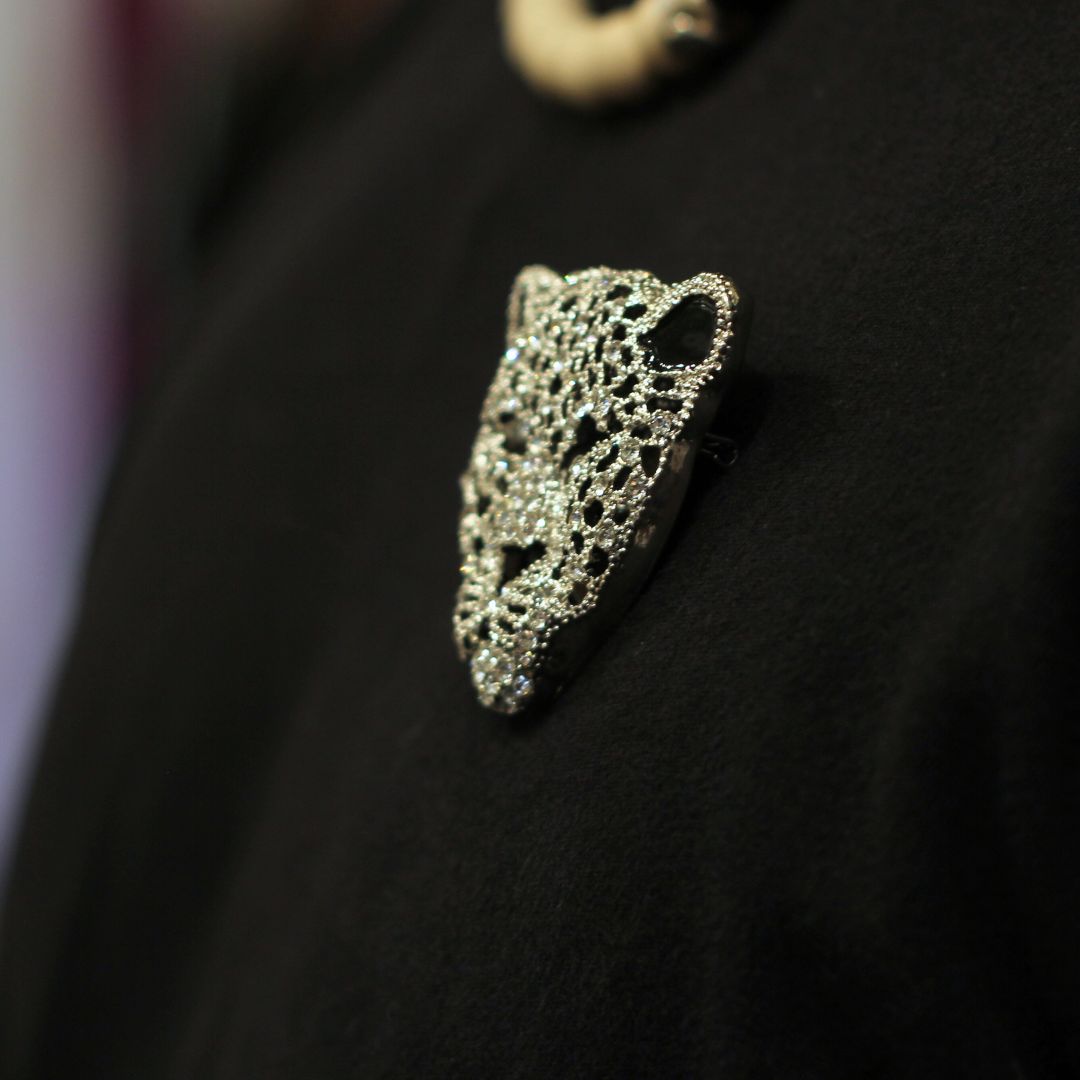 Leopard Face Brooch