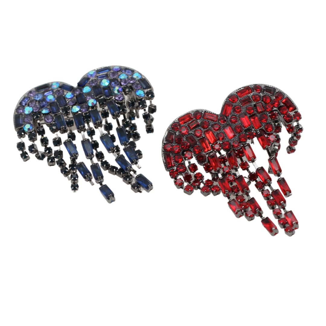 Melty Rhinestone Heart Brooch