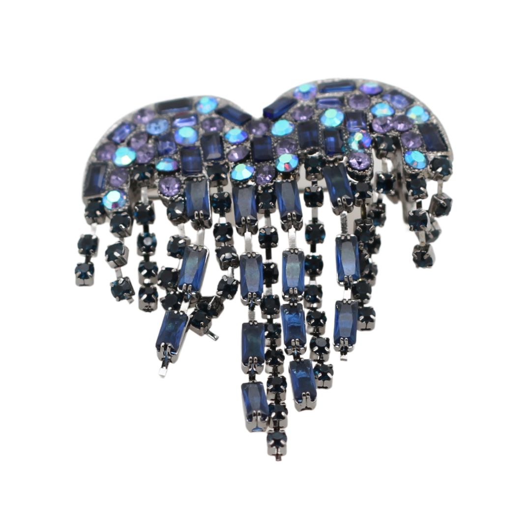 Melty Rhinestone Heart Brooch