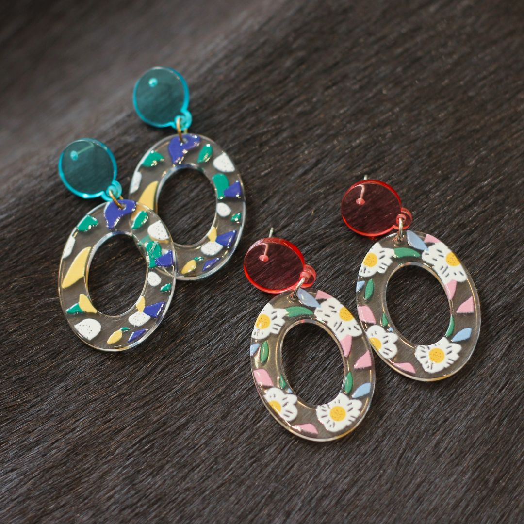 Painted Acrylic Earrings