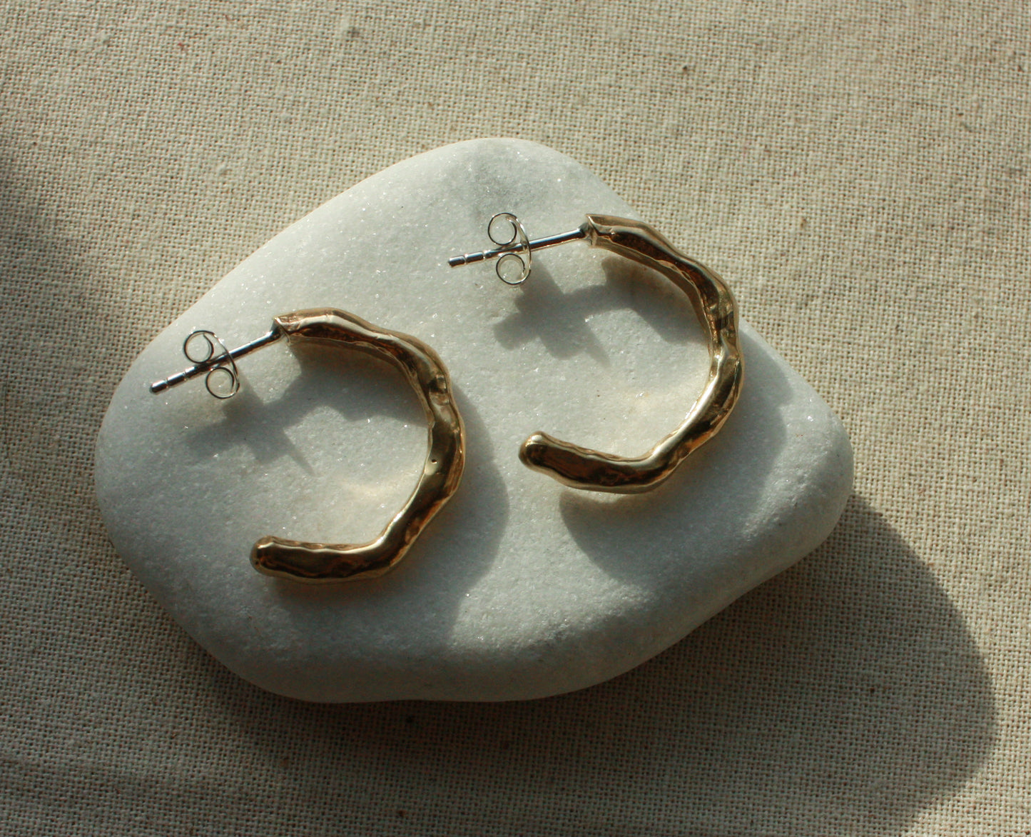 Large Melty Brass Hoops