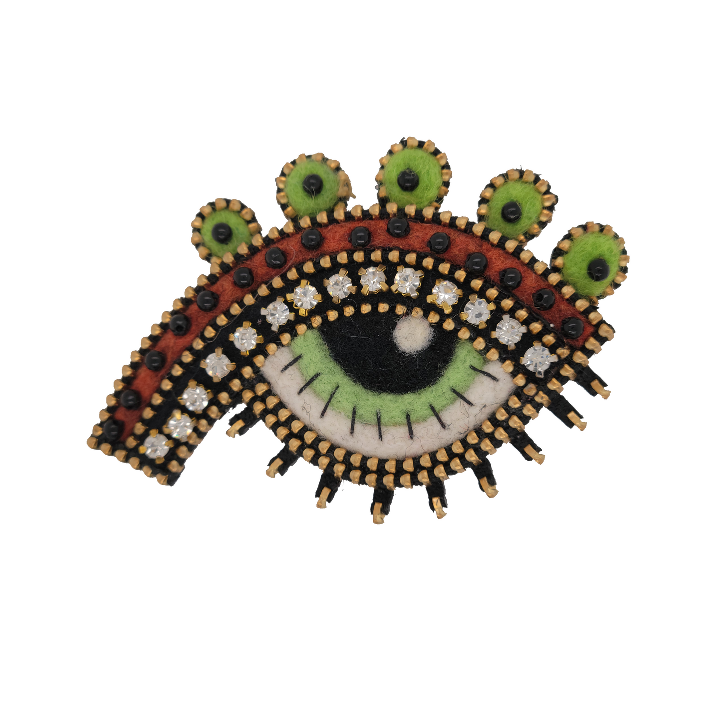 Orange Evil Eye Brooch