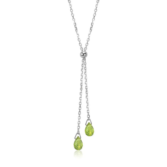 Peridot Lariat Necklace