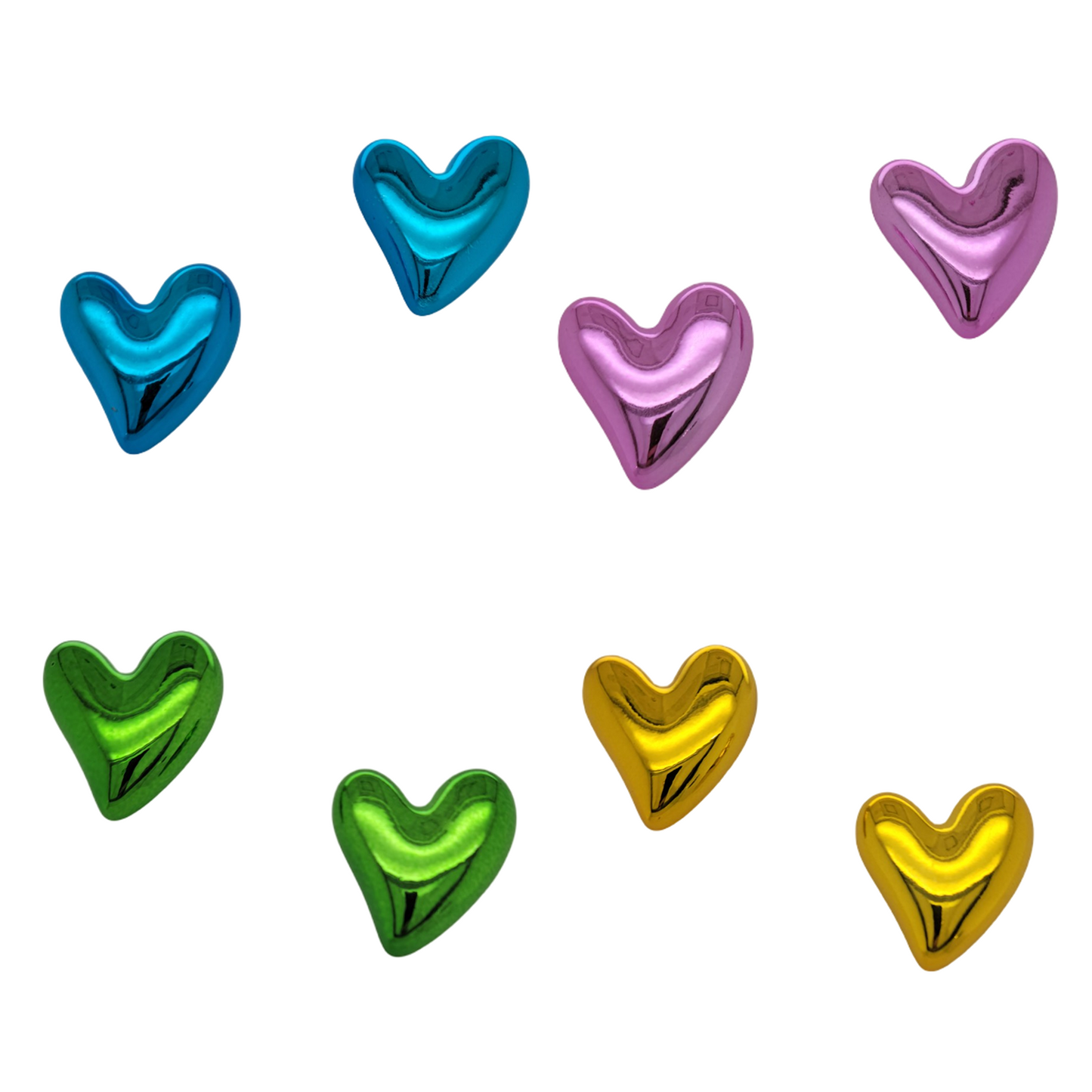 Metallic Heart Studs