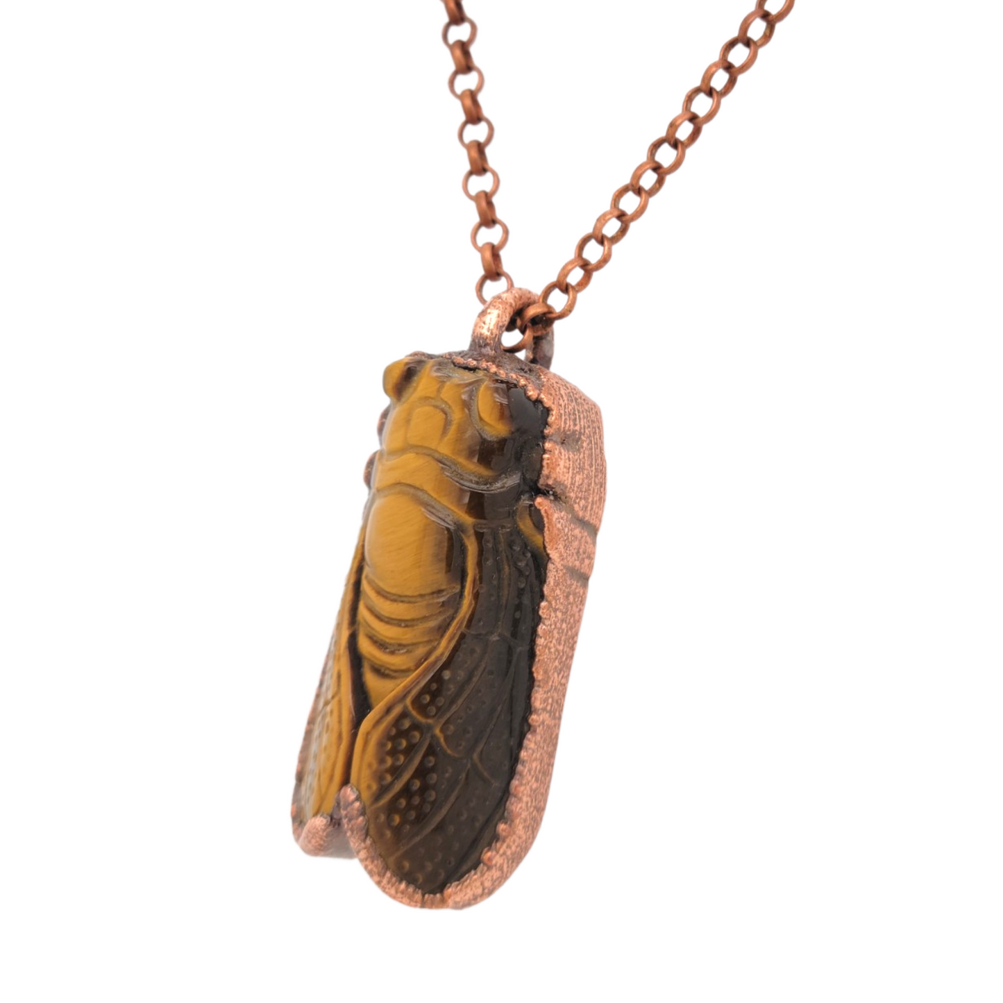 Tiger Eye Cicada Pendant