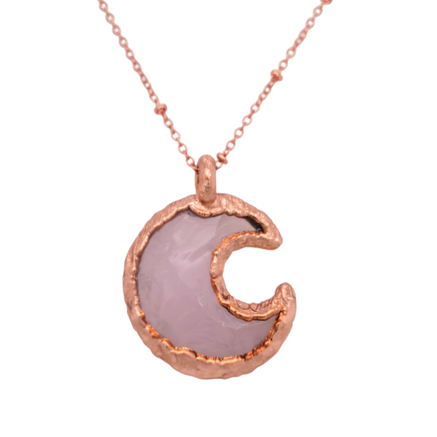 Rose Quartz Moon Necklace