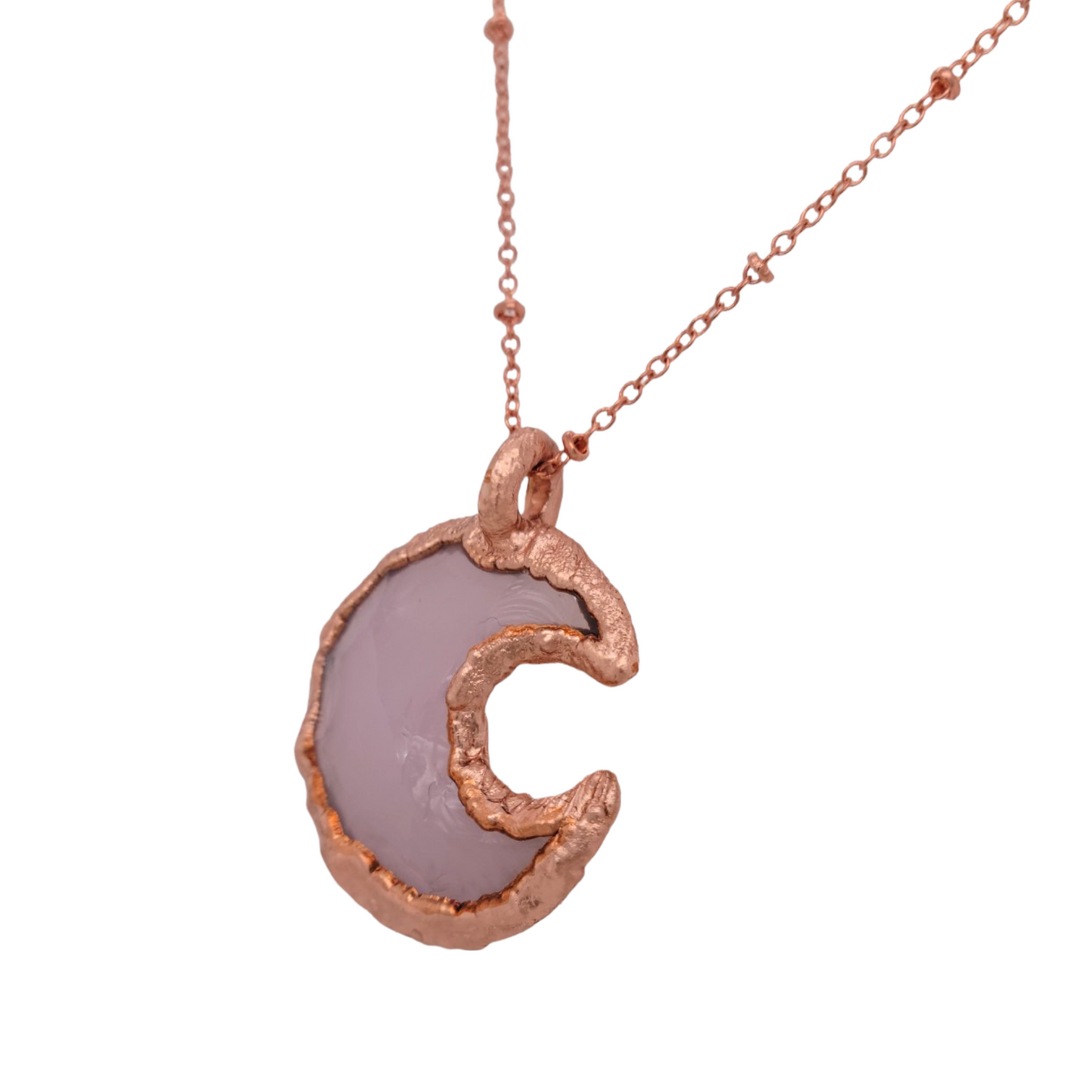 Rose Quartz Moon Necklace