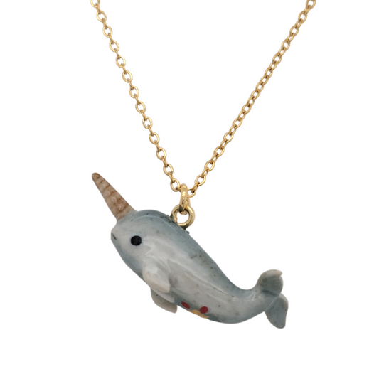 Porcelain Narwhal Pendant