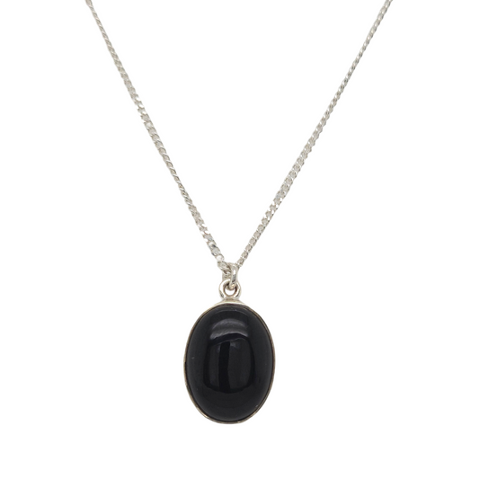 Large Oval Onyx Necklace