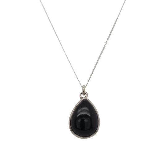 Large Pear Shaped Onyx Necklace