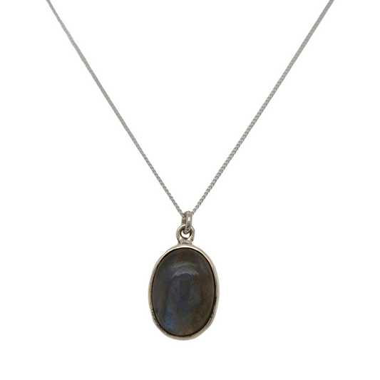 Large Oval Labradorite Necklace