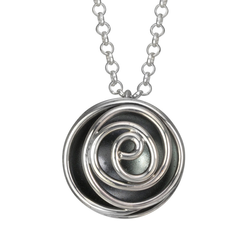 Rose Bud Pendant Black