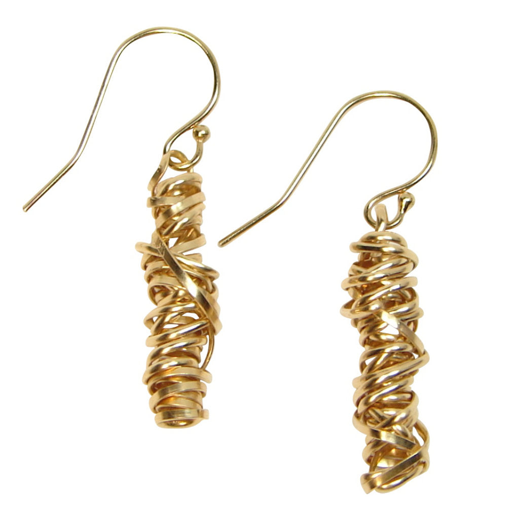 Small Yellow Twist Earrings