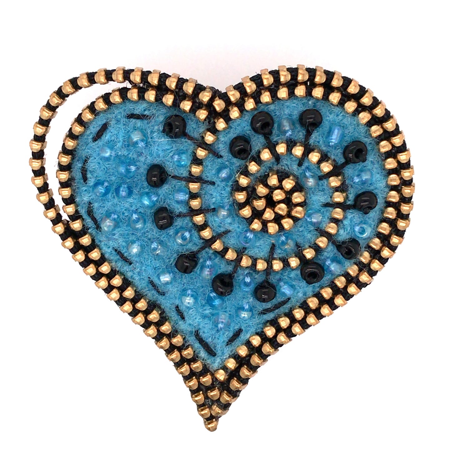 Blue heart Brooch