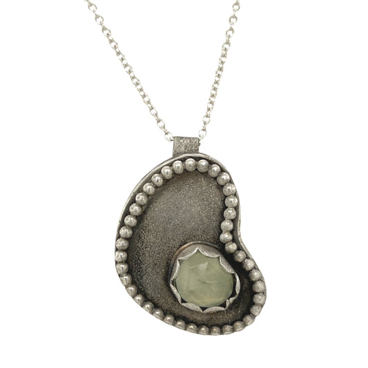 Prehnite Bean Pendant